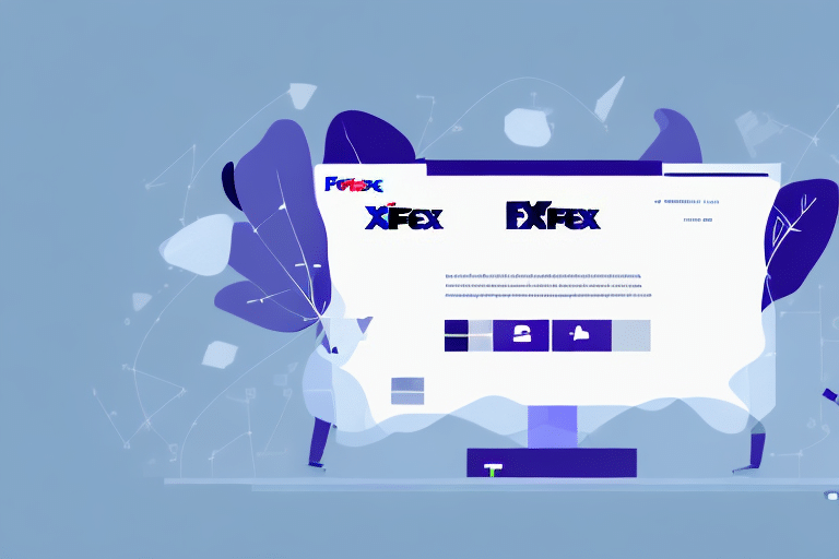 A stylized digital illustration shows a computer monitor with the greyed-out text X-Fex and EXfex in bold blue letters. Abstract geometric shapes and icons are scattered around, suggesting a troubleshooting scenario against a muted blue background.