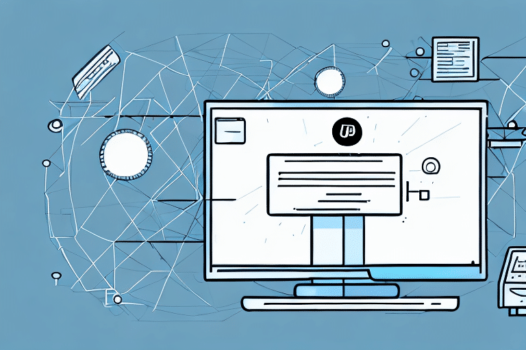 Illustration of a computer monitor displaying digital content, surrounded by interconnected abstract shapes and icons against a blue background, symbolizing networking and communication technology. The design subtly integrates the concept of connectivity akin to an ODBC network.