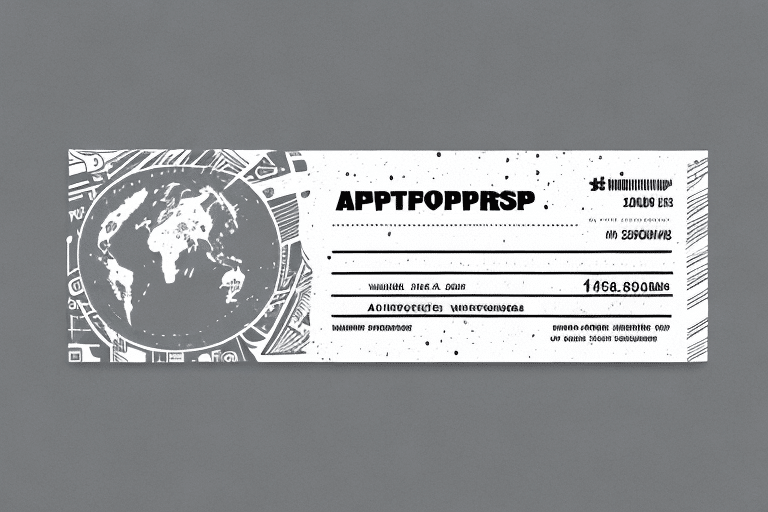 A grayscale space-themed boarding pass mimics a receipt label, featuring a stylized globe on the left. There are placeholders for name, flight, gate, seat, and departure details on the right side, with decorative patterns in the background. Create your adventure today!.