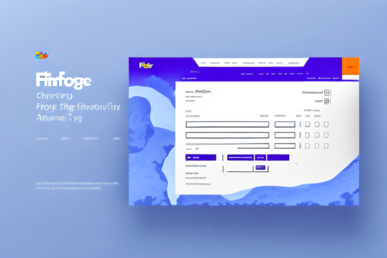 A stylized, modern webpage design features a blue and white color scheme ideal for creating a Proforma Invoice. The interface displays a form with multiple fields and icons at the top. On the left side, abstract text and colorful elements rest on a light blue background.