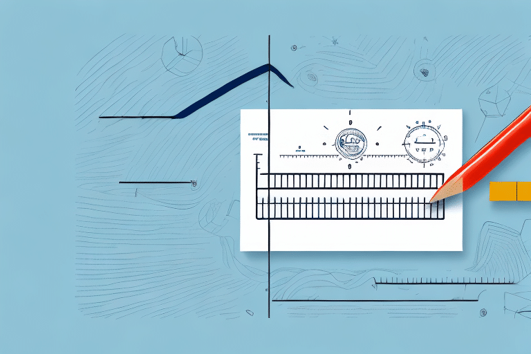 An architectural drawing featuring a geometric diagram overlaying a blue technical background, reminiscent of drafting tools for designing efficient packaging. A red pencil points toward the diagram, while a ruler and compass assist with precise measurements for packages over 165 inches.