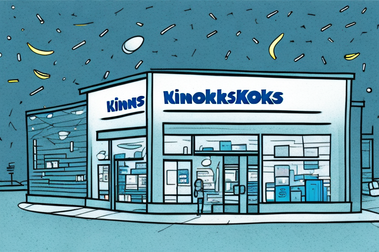 Illustration of an electronics store named Kinoks and KinokksKOKs in San Jose. The 24-hour storefront is lit against a cosmic-themed night sky with floating planets and stars, adding a touch of otherworldly charm to the scene.