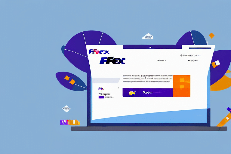 A laptop displaying a colorful webpage with the word Flex prominently featured, illustrating innovative software. Surrounding the laptop are abstract geometric shapes in shades of purple, orange, and blue, set against a light blue background.
