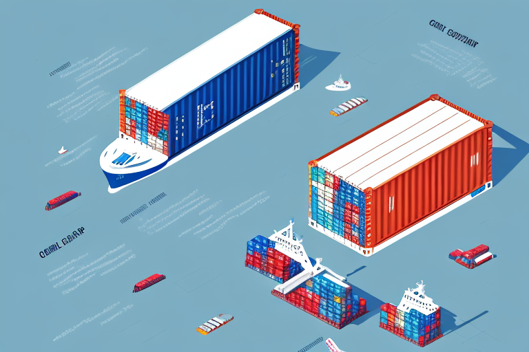 An illustration of cargo ships and containers on a blue background showcases the vital role of shipping carriers. Two large ships and several smaller vessels are depicted, alongside stacks of colorful shipping containers. Text labels are scattered throughout the image.
