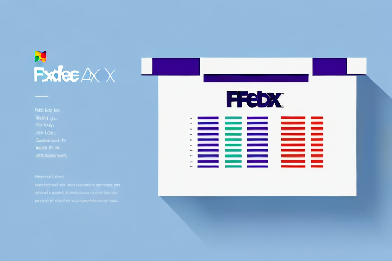 A minimalist graphic design features a stylized calendar on a blue background, titled FFebx, with colorful lines representing days. Accompanied by white text and a vibrant logo in the top left corner, its reminiscent of a FedEx Shipping Rates chart.