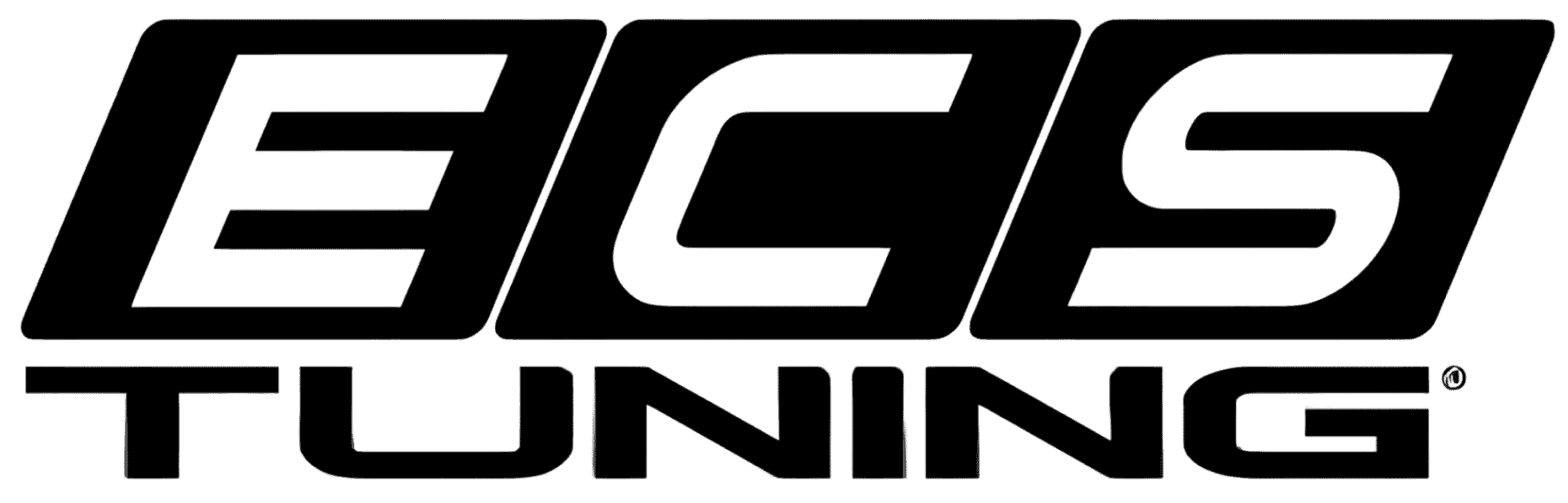 Bold, black logo with the text ECS in large, stylized letters above the word TUNING in a block font on a white background.