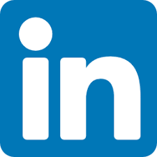 LinkedIn logo: A white lowercase “in” and a white dot above the “i” on a blue square background with rounded corners.
