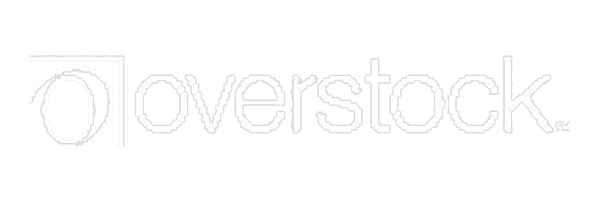 The image shows the Overstock logo with a red O symbol followed by the word overstock in lowercase letters.