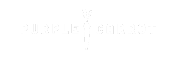 The image shows the words PURPLE CARROT in bold letters with a carrot illustration between the words, replacing the letter A in CARROT.