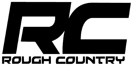 Black logo with large, bold, stylized letters RC above the words ROUGH COUNTRY in all capitals on a white background. Perfect for ShipScience updates or carrier reimbursements visuals related to Rough Country products.